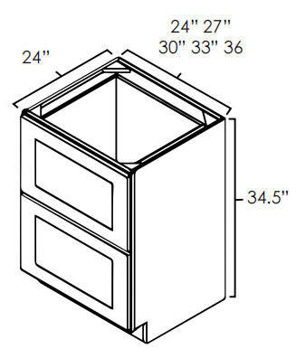 2 Drawer Base Cabinet
