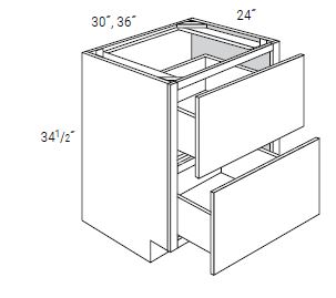 2 Drawers Pots and Pans Base Cabinets