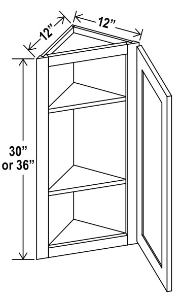 Angle Wall Cabinets-2 Shelves