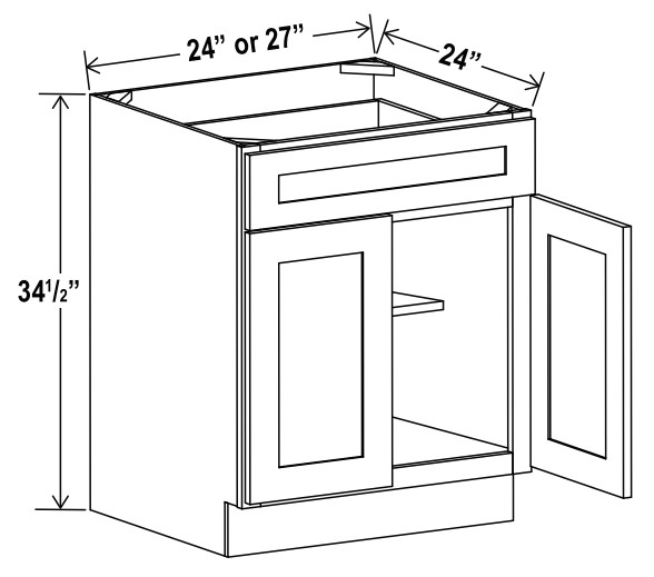 Double Door Single Drawer Bases