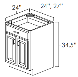 Double Door Single Drawer Base Cabinet