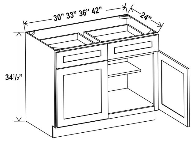 Double Door Double Drawer Bases
