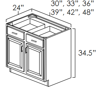 Double Door & Drawer Base Cabinet
