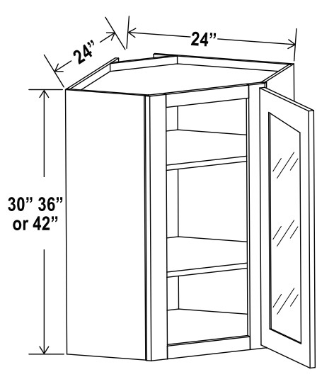 Open Frame Diagonal Corner Wall Cabinets