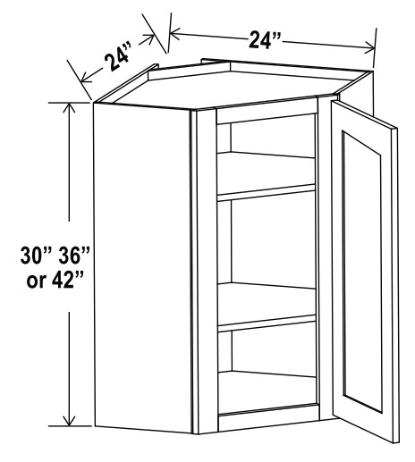 Diagonal Corner Wall Cabinet