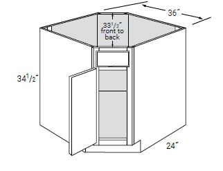 1 Door Diagonal Sink Base