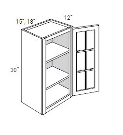 Regular Style Wall Cabinets With 1 Glass Door