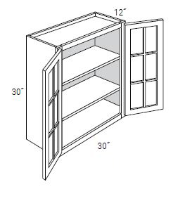 Regular Style Wall Cabinets With 2 Butt Glass Doors