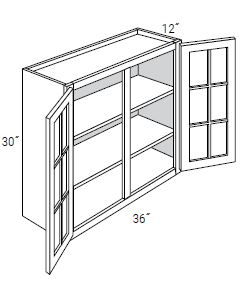 Regular Style Wall Cabinets With 2 Glass Doors