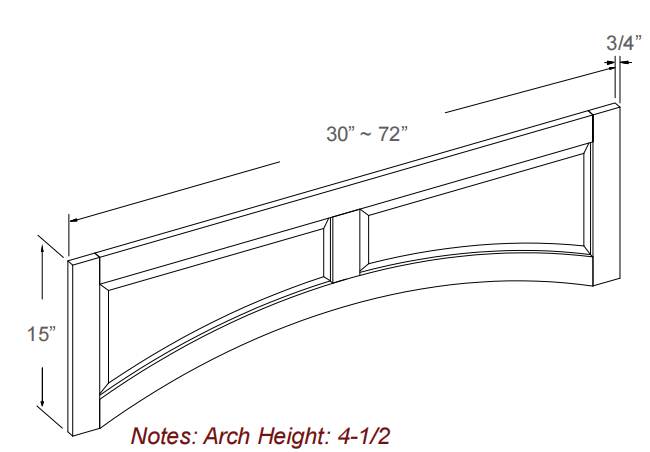 Arch Valance with Raised Panel