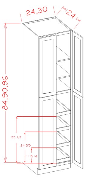 Four Door Utility Four Rollout Shelf Cabinet Kit