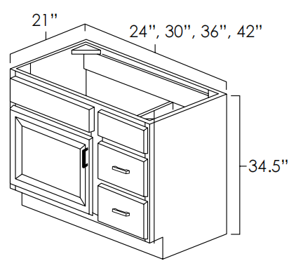 Single Door Vanity Cabinet