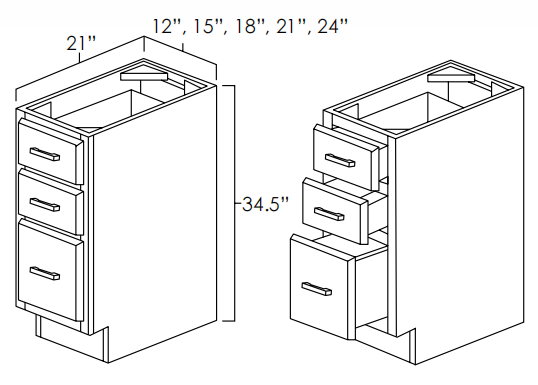 Vanity Drawers Base Cabinet