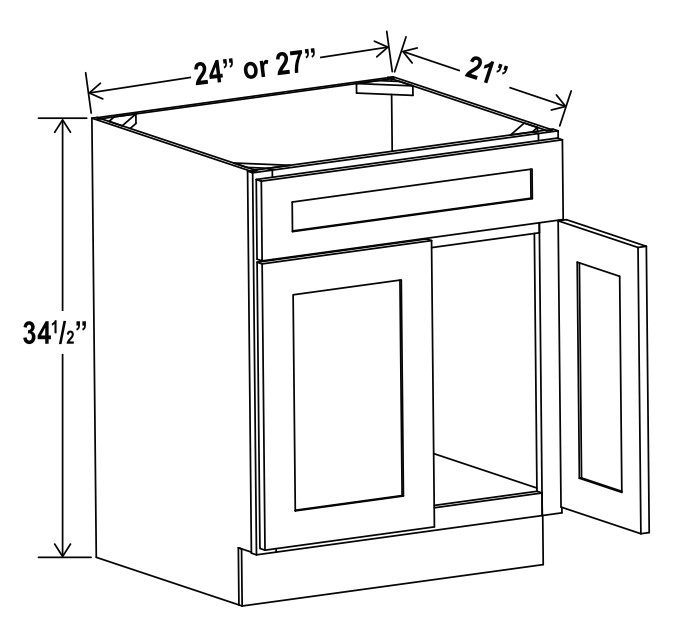 Two Door One Dummy Drawer Vanity Sink Bases