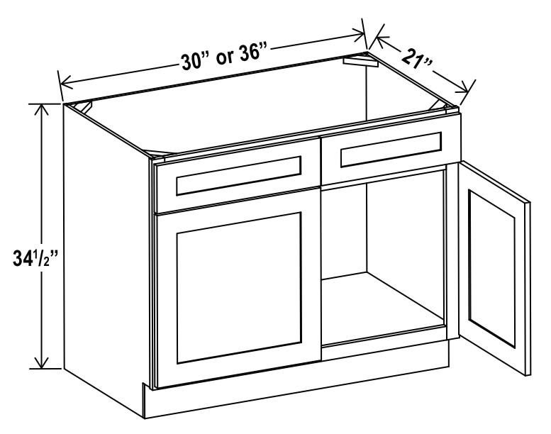 Two Door And Dummy Drawer Vanity Sink Bases