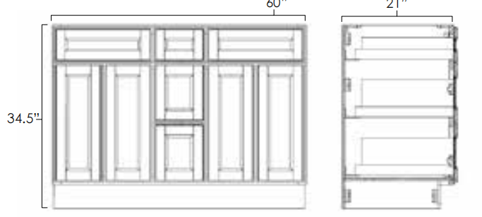 Double Sink Vanity Cabinet