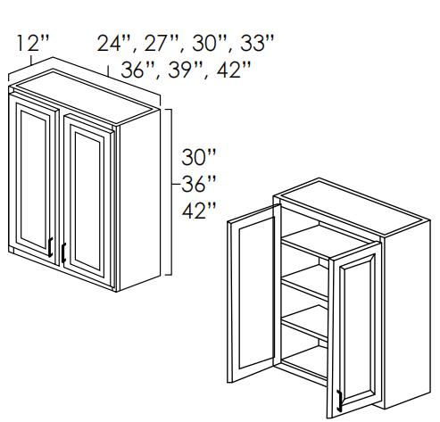 Wholesale RTA Wall Cabinet of Hickory Shaker for Kitchen Cabinets | RTA ...