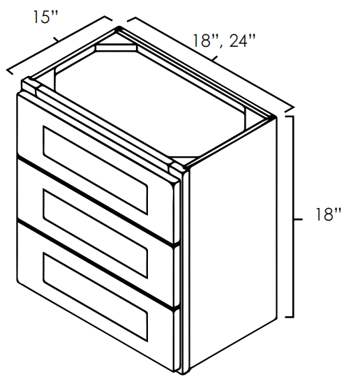 Three Drawer Wall Cabinet