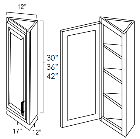 Angled End Wall Cabinet