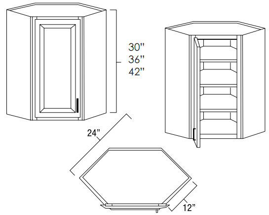 Diagonal Corner Wall Cabinet